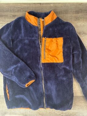 Tommy Bahama Navy Fleece Jacket with Orange Lining Boys XXL